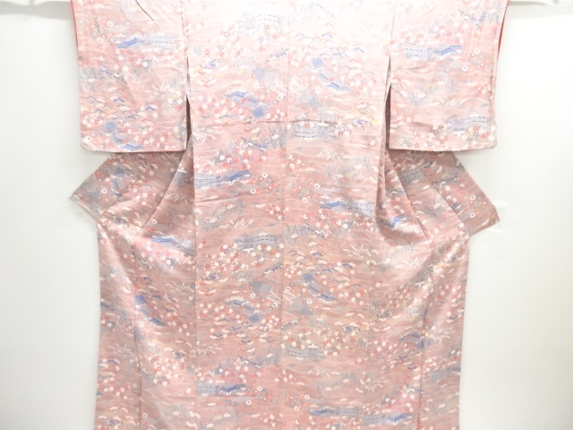 縮緬地　茶屋辻模様小紋着物